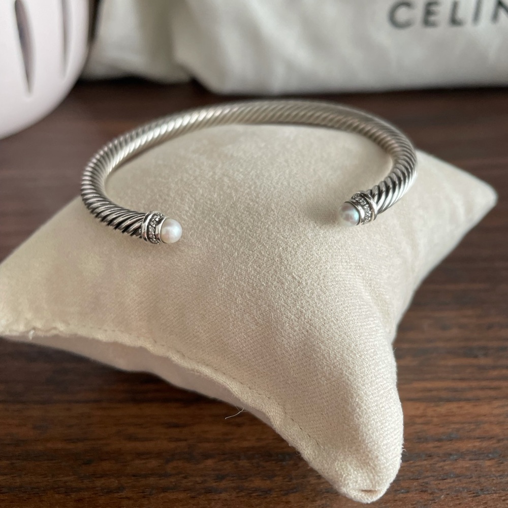 David Yurman Diamond Pearl 5mm Cable Bracelet